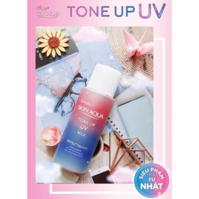 Kem chống nắng kiềm dầu nâng tone Sunplay Skin Aqua Tone Up UV Milk 50g - Kem Chống Nắng Skin Aqua