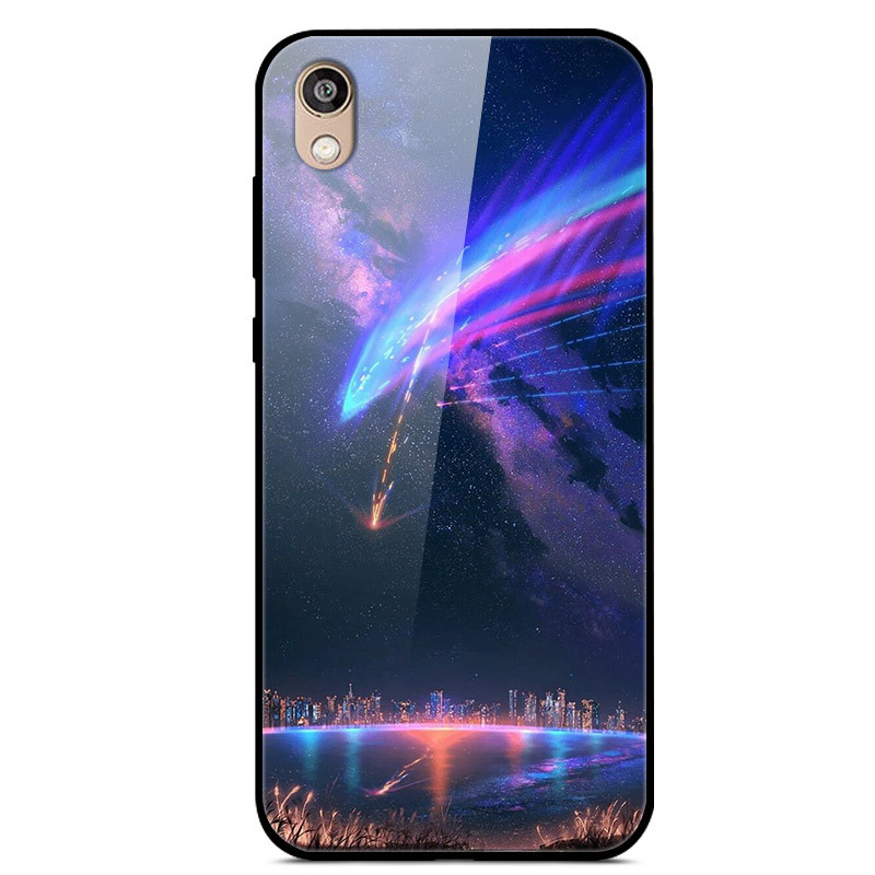 Applicable to Huawei Rongyao 8S 8A glass painted mobile phone case Honor8C silicone cover