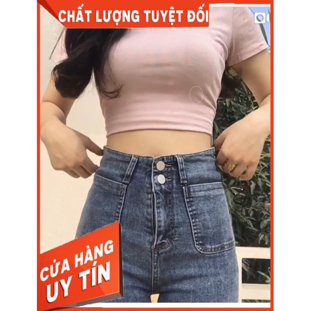 [Mã WASTMAY giảm 15% tối đa 30K đơn 150K] Quần Jeans Ôm Cạp Siêu Cao Túi vuông to 2 bên- ảnh thật trải sàn | BigBuy360 - bigbuy360.vn