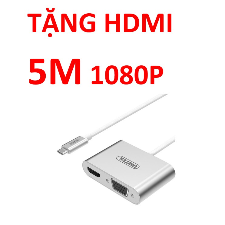 Cáp Chuyển Đổi Type-C HDMI+VGA Unitek Y-V100SL Chính Hãng