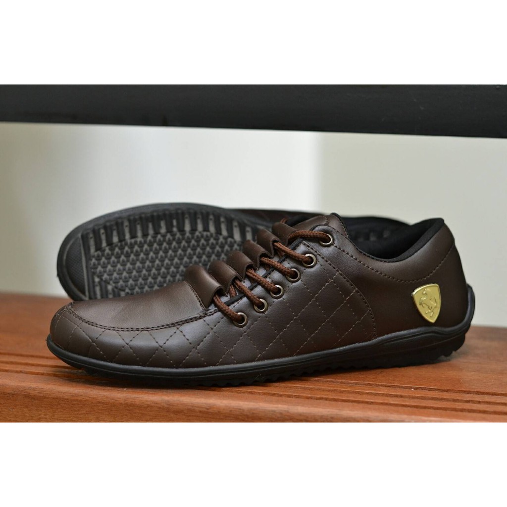 Giày Lười Nam Màu Đen / Nâu / Xám / Xanh Navy Ferrari Rosberg Size 39-43