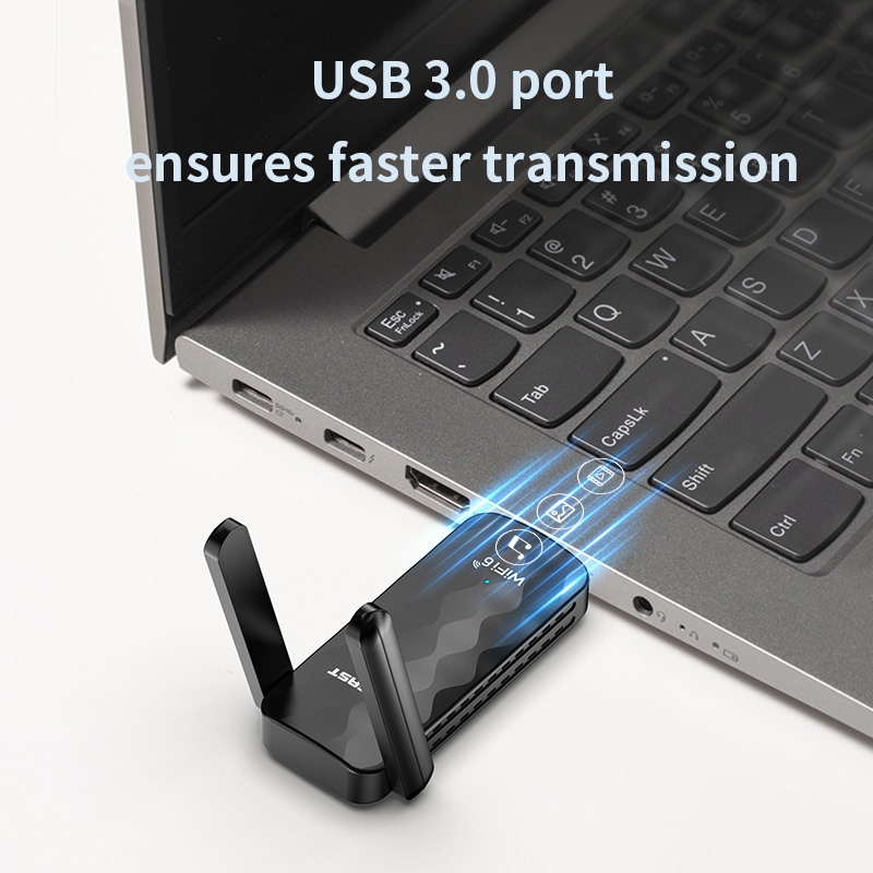 COMFAST Usb Phát WiFi 6 AX 1800Mbps 2.4G & 5G Băng Tần Kép 802.11X USB 3.0 6 Thẻ Mạng Win7 / 10 / 11 CF-955AX