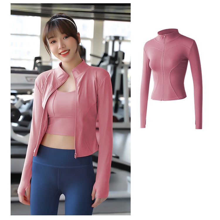 Áo khoác thể thao nữ 💖 𝑭𝑹𝑬𝑬𝑺𝑯𝑰𝑷 💖 Áo khoác tập GYM Yoga nữ dài tay có khóa kéo chất vải thun lạnh co dãn 4 chiều