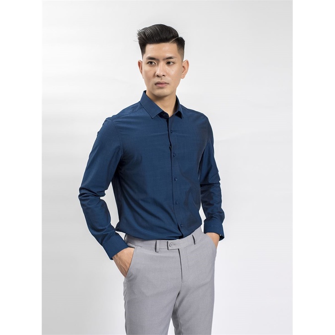 Áo sơ mi dài tay Aristino cổ độc đáo gọn gàng, sợi tre kháng khuẩn, from slim  tà lượn ALS60208