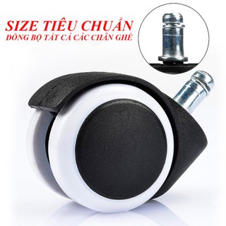 5 Bánh xe chân ghế xoay màu ĐEN TRẮNG - Ghế giám đốc - Ghế nhân viên - Ghế trưởng phòng