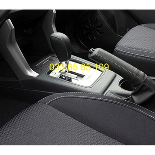Combo bọc cần số+phanh tay xe Nissan Xtrail, Navara (AT) bằng da bò, bảo hành 12 tháng