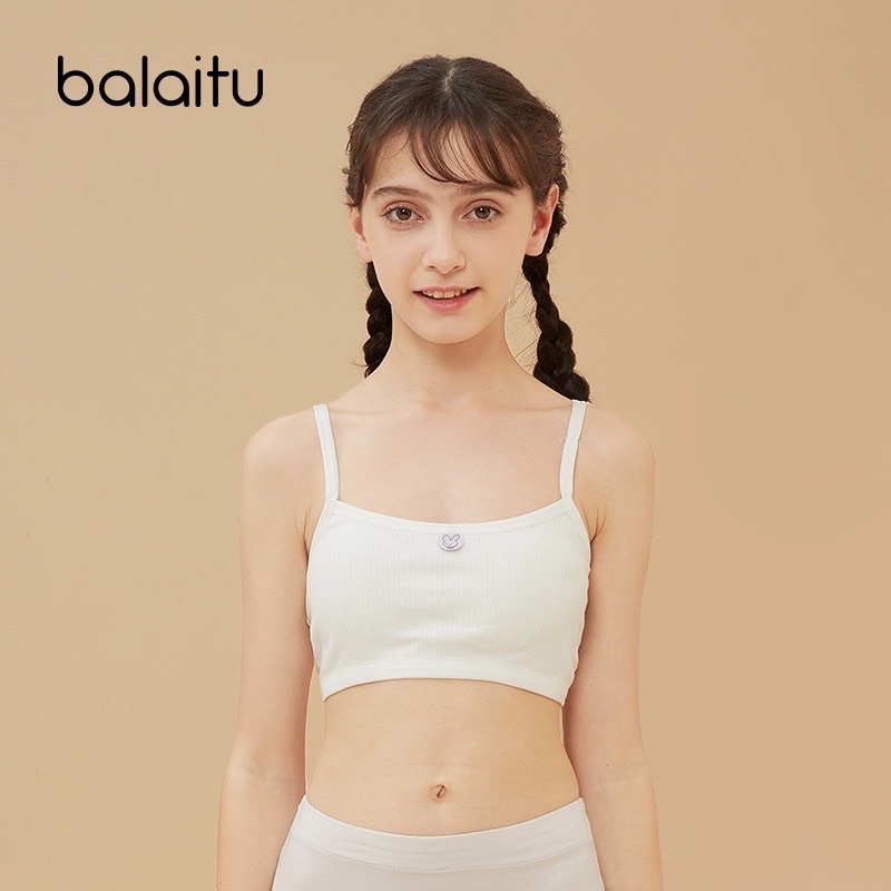 Áo lót học Sinh hai dây Màu Trắng Hồng , Áo lá cấp 2 Cotton Siêu Mịn