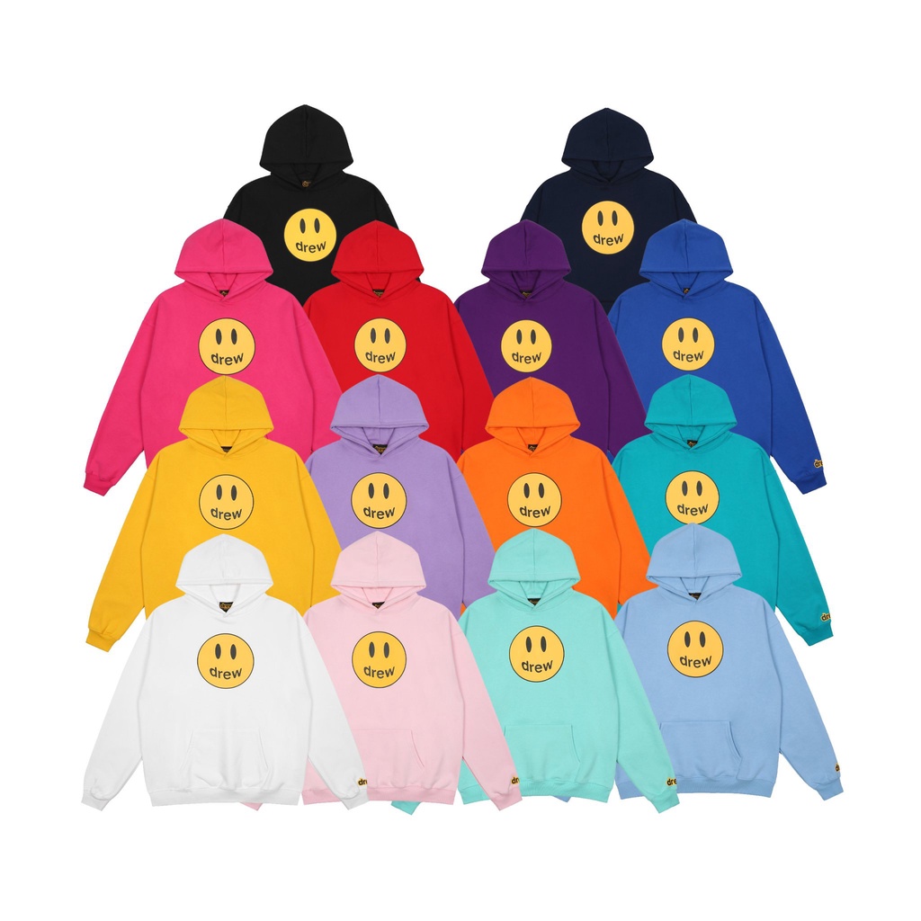 Áo Hoodie Drew mặt cười nam nữ hàng nỉ bông cao cấp unisex made in Việt Nam Đủ 14 màu [HDR 025]