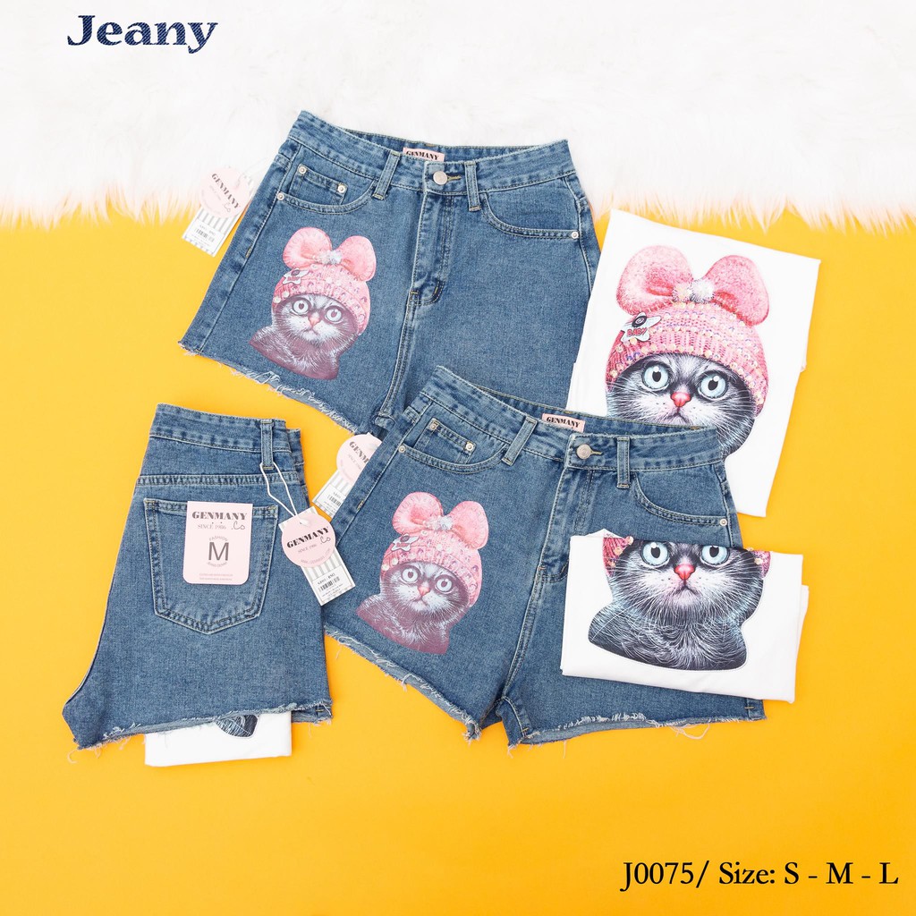 Set Quần Short Jean + Áo Thun J0075