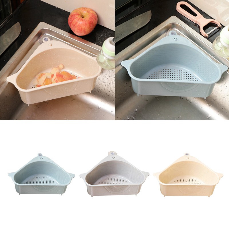 Rổ thoát nước gắn bồn rửa chén có cốc hút chắn chắn đa năng đựng đồ gọn gàng