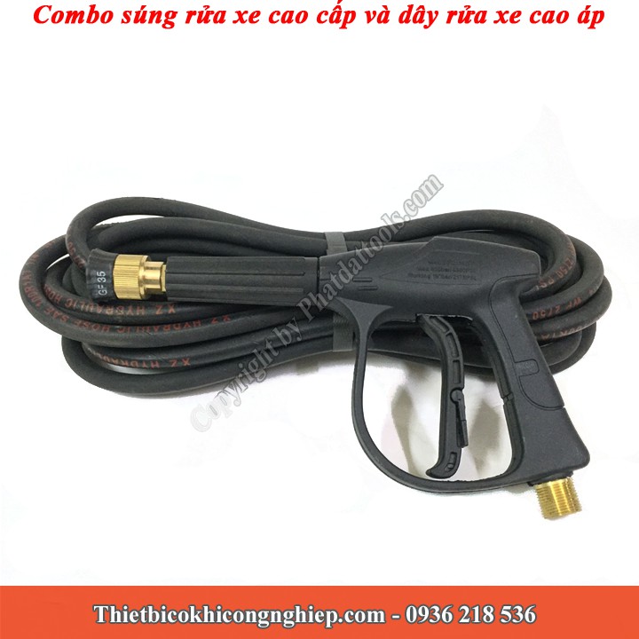 Combo Súng rửa xe cao cấp và dây rửa xe cao áp 10m