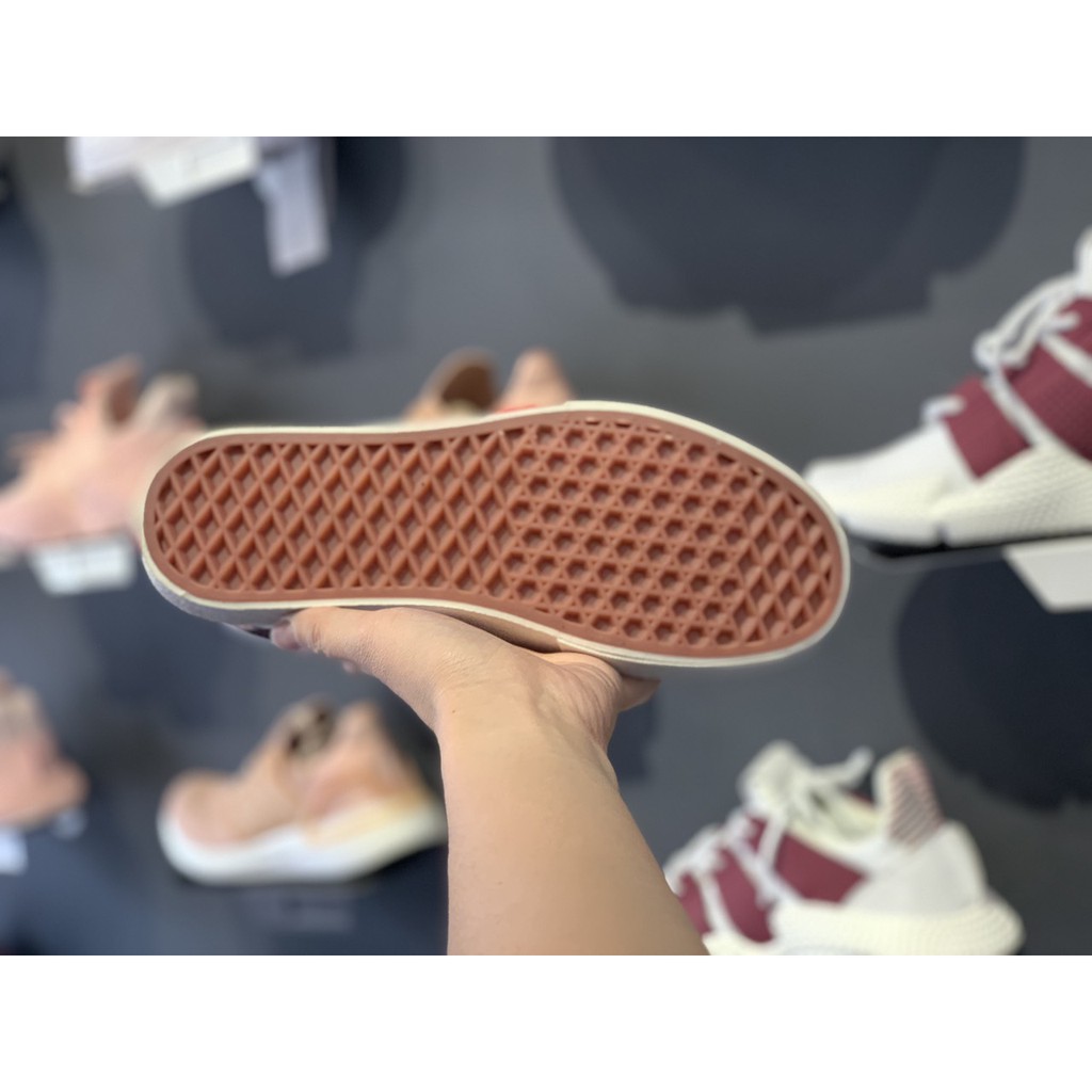 Giày thể thao/ Sneaker Van hồng kẻ đỏ (Full box + Tặng kèm tất sneaker)