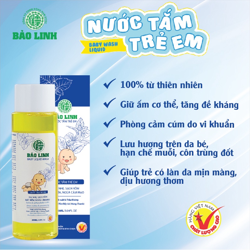 Nước Tắm Tinh Dầu Bảo Linh Dành Cho Trẻ Em 70ml và 200ml