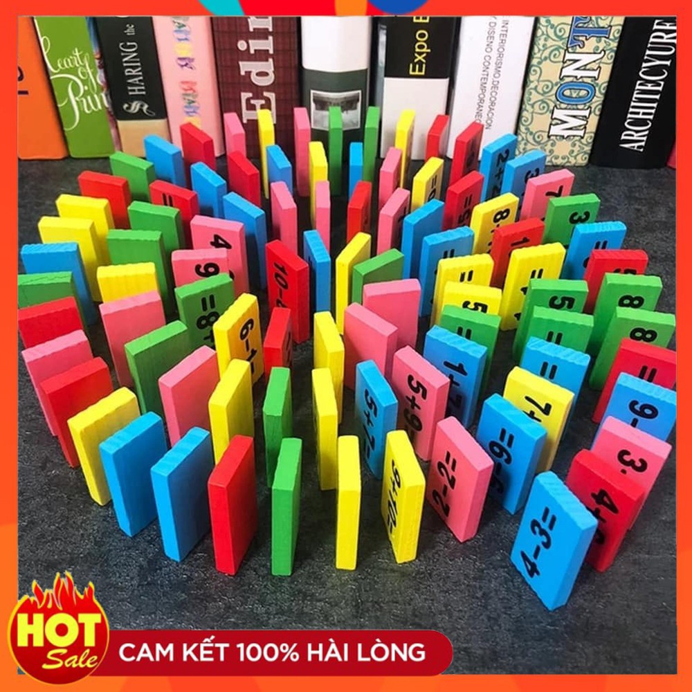 [BÉ HỌC TOÁN] Set 110 mảnh ghép Domino bằng gỗ, học tính toán cho bé từ 3 tuổi trở