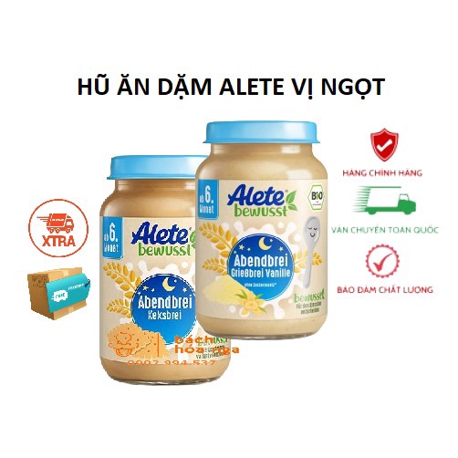 Hũ Ăn Dặm Dinh Dưỡng Ban Đêm Alete Đức Vị Ngọt Cho Bé
