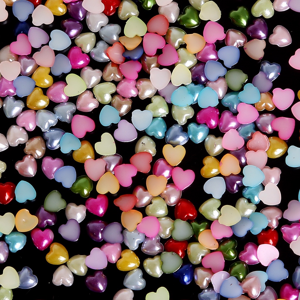 Túi Hạt Ngọc Trai Hình Trái Tim Bằng ABS Nhiều Màu Sắc 3-14mm Dùng Làm Trang Sức Thủ Công diy