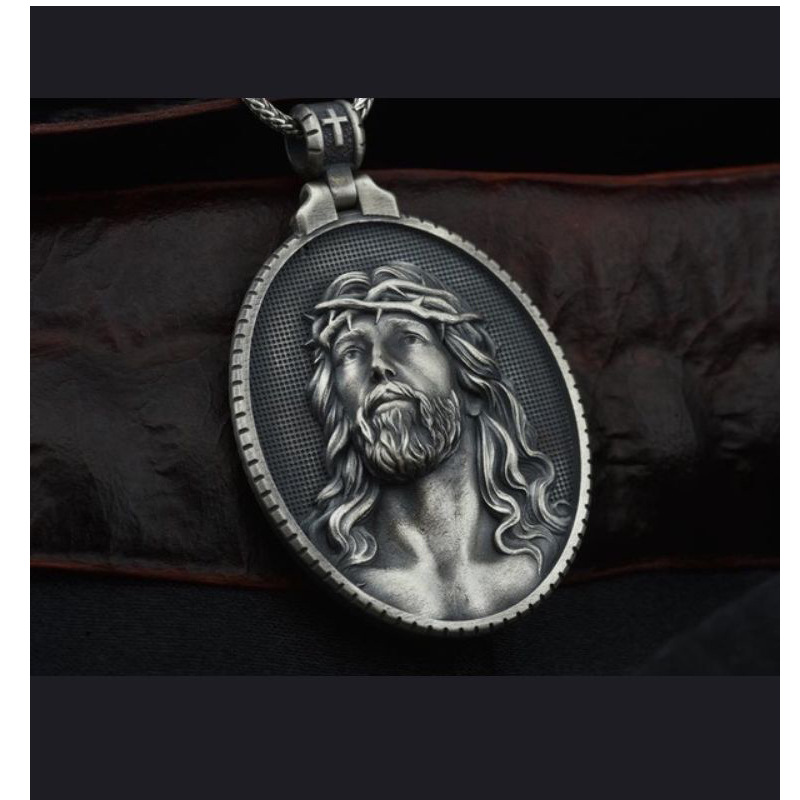 Dây chuyền mặt chúa Jesus và thánh giá phong cách tôn giáo phương Tây thời trang cổ điển