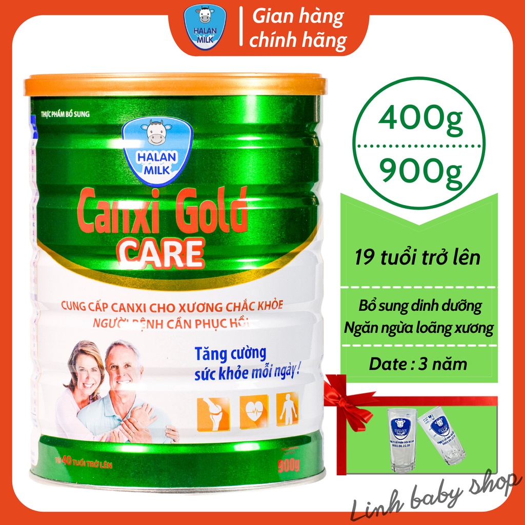 Sữa Canxi gold care 400g-900g-Bổ sung canxi cho xương chắc khoẻ, cải thiện tê tay chân,Halanmilk