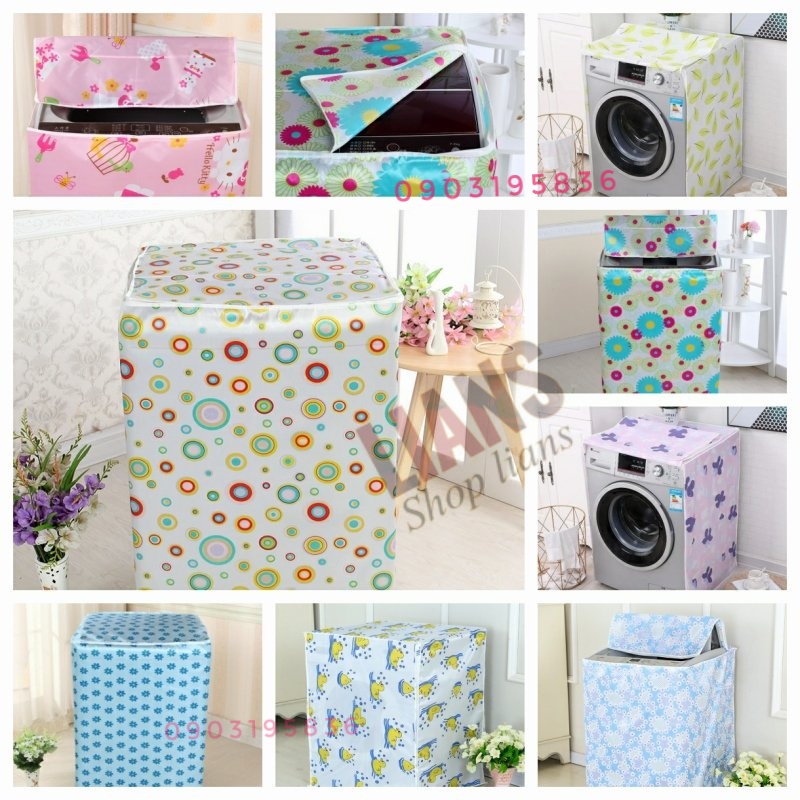 SG - Áo trùm máy giặt cửa trên/ngang/trước vải satin 7kg, 8kg, vỏ bọc máy giặt chống thấm nước, bụi nắng