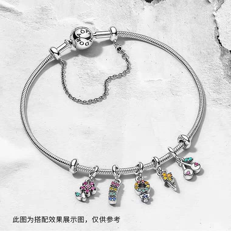 PANDORA Vòng Đeo Tay Mạ Bạc 925 Mỏng Cao Cấp Thời Trang