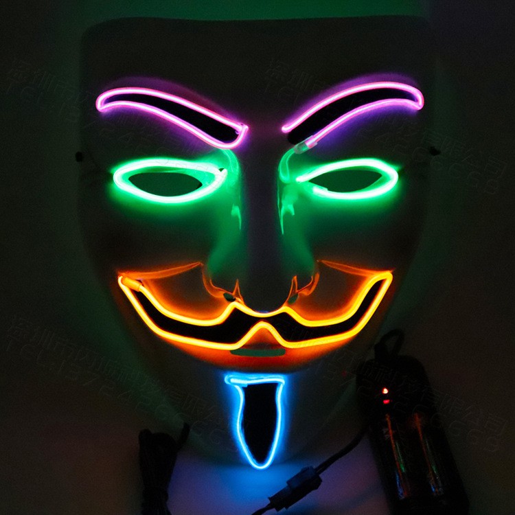 Mặt Nạ Hacker, mặt nạ hacker CÓ ĐÈN - Mặt Nạ Halloween( ĐÈN CÓ NHIỀU MÀU,NHIỀU KIỂU NHÁY ĐỔI MÀU)