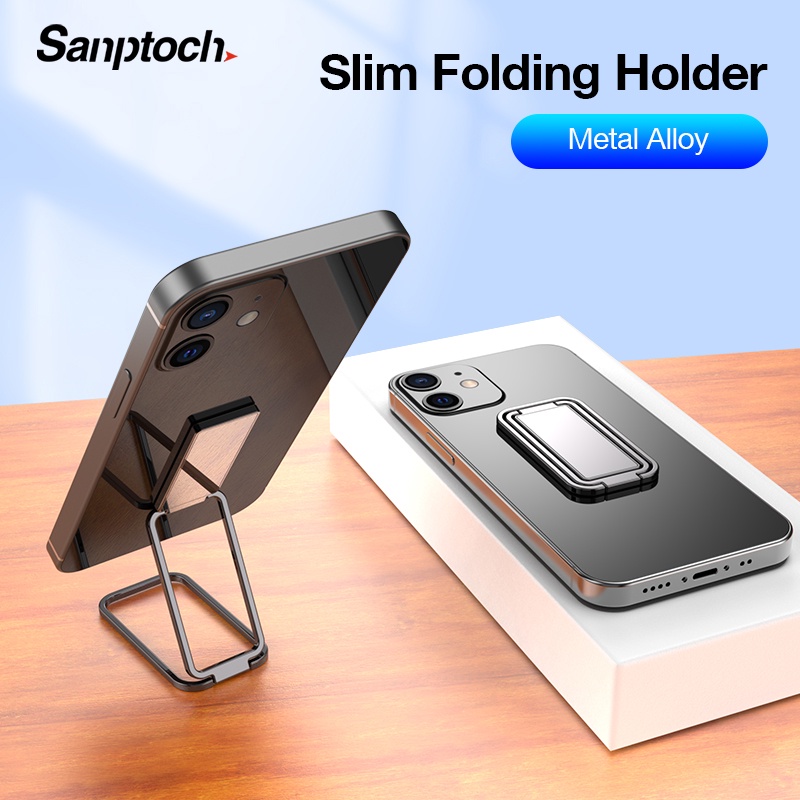 Sanptoch Slim Folding Finger Ring Holder 360 Degree Ultra-Thin Metal Phone Stand For iPhone iPad Smartphones Tablets