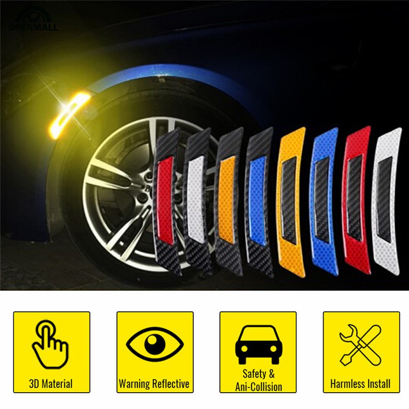 Set 2 miếng dán phản quang cảnh báo an toàn dành cho bánh xe hơi