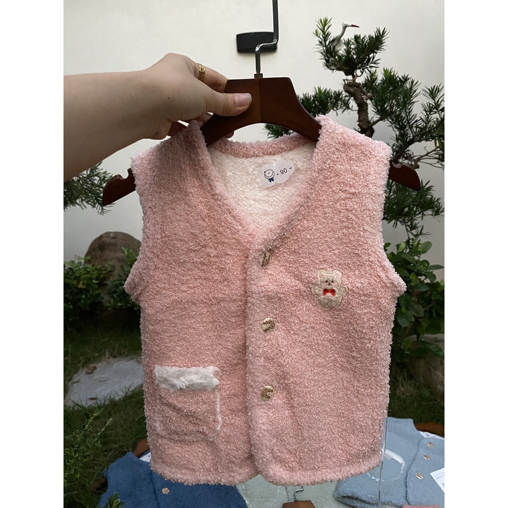 Áo Ghile Lông Cừu Cho Bé 1-5tuổi, Áo Khoác Bên Ngoài size 90-140