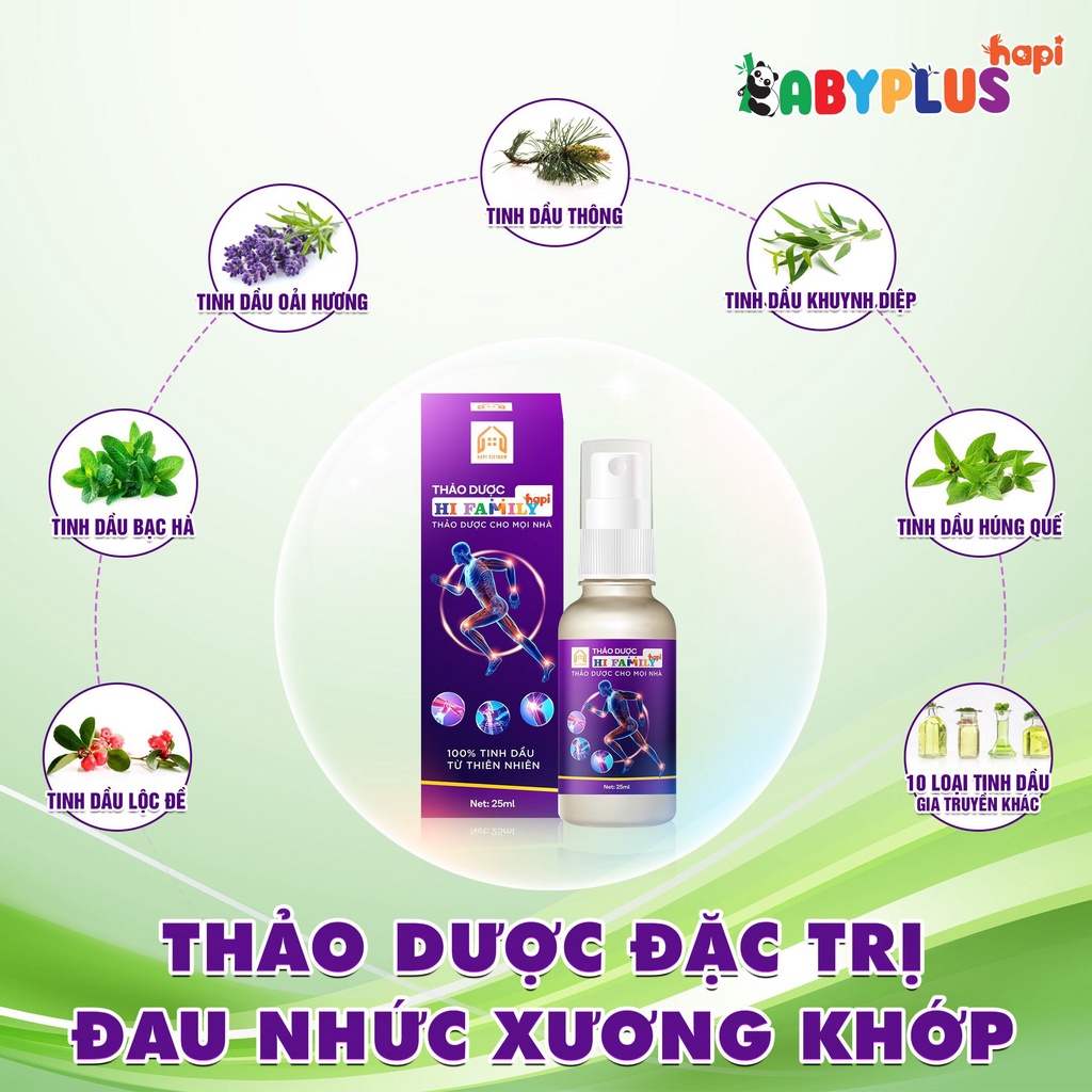 Thảo Dược HI FAMILY HAPI, Hỗ Trợ Giảm Đau Nhức Xương Khớp, Đau Bì Tay Chân