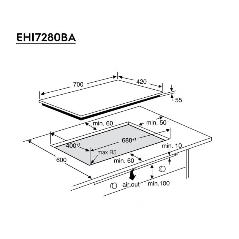 [Mã ELTECHZONE giảm 5% đơn 500K] Bếp Từ Âm Electrolux EHI7280BA