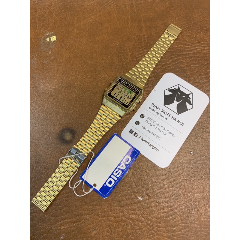 ĐỒNG HỒ NAM CASIO A500WGA-1DF DÂY ĐEO KIM LOẠI MẠ VÀNG