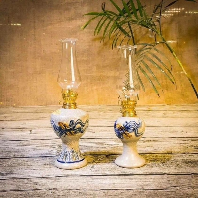 Đèn dầu men rạn