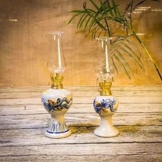 Đèn dầu men rạn