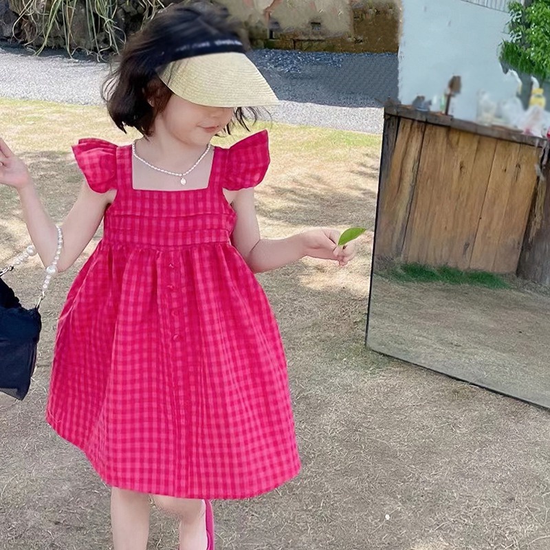 Đầm Công Chúa Cổ Vuông Không Tay Thời Trang Mùa Hè Hàn Quốc Dành Cho Bé Gái Se7en