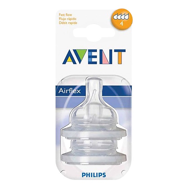 Núm Ty Silicone 4 Lỗ Philips Avent SCF634/27 – Vỉ Đôi