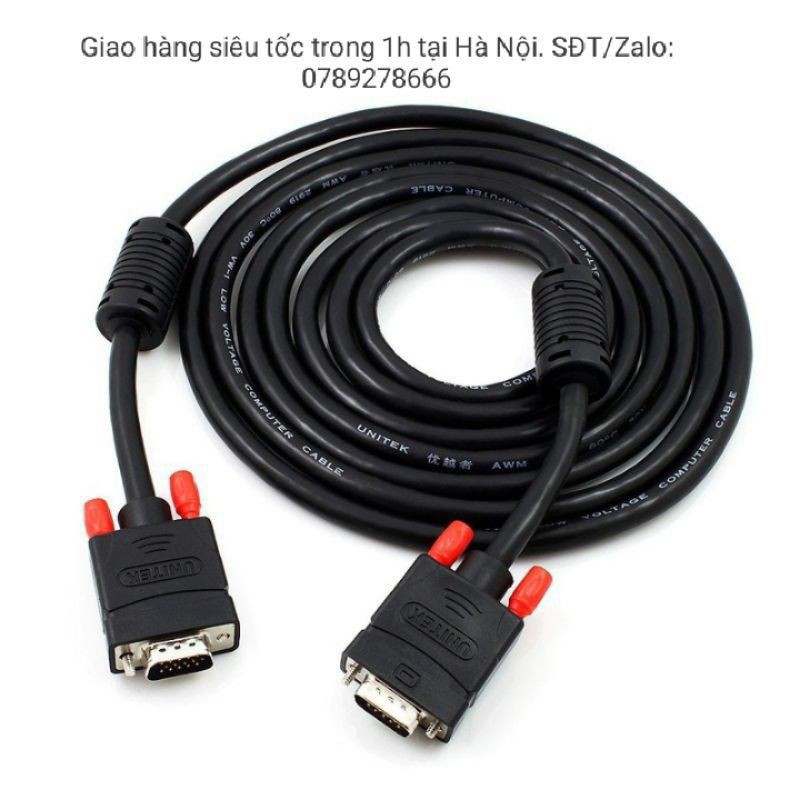 Cáp VGA 2 đầu đực 1,5m Unitek Y-C503A - dây VGA chống nhiễu - Hàng Chính Hãng