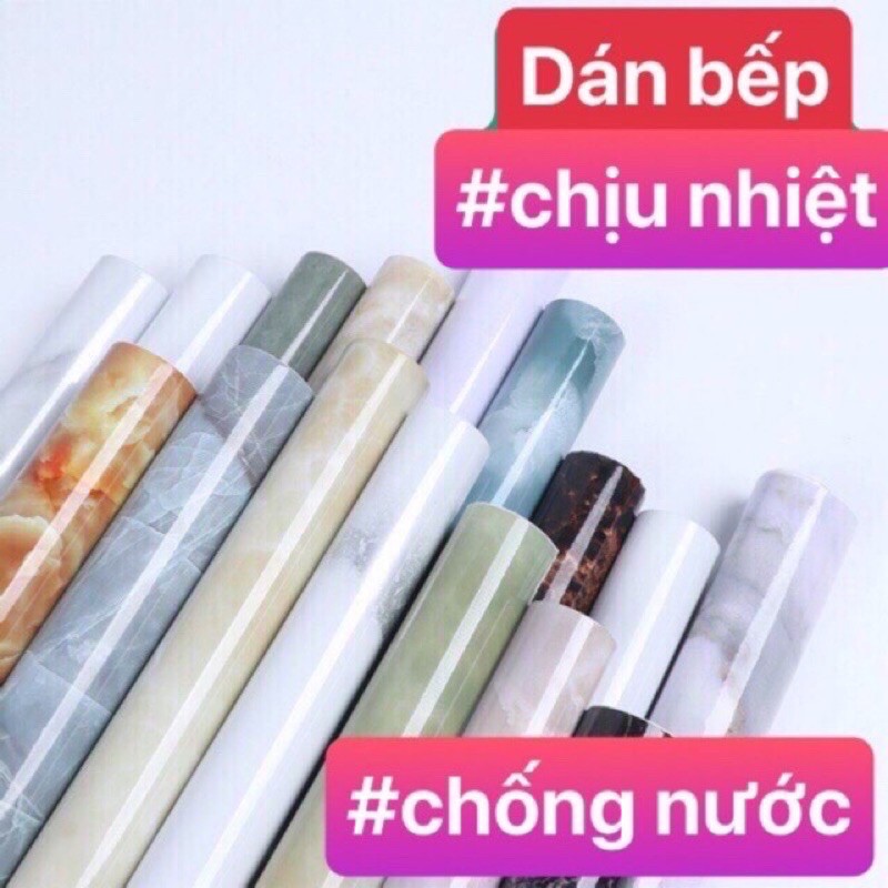 Combo 10 cuộn giấy vân đá dán bếp keo sẵn . chịu nhiệt , chống thấm nước