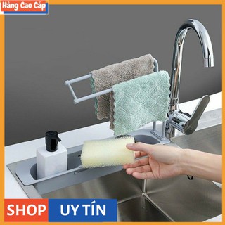 Khay để giẻ rửa bát 🎁freeship🎁 có chỗ treo khăn thông minh