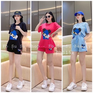 Set bộ quần áo nữ Áo phông áo thun ba lỗ sát nách tanktop dang crotop in hình mix quần sooc rộng cá tính mặc nhà đi chơi