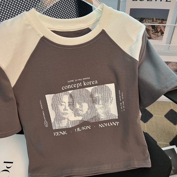 Áo Thun Cotton In Họa Tiết Dễ Thương Phong Cách Hàn Quốc Thời Trang Cho Nữ