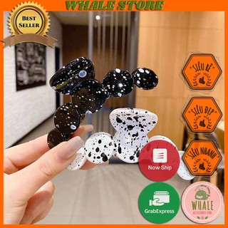 Kẹp Tóc Càng Cua Hàn Quốc Bò Sữa Trắng Đen Hoạ Tiết Siêu Dễ Thương Whale Store - WSTKTB6012
