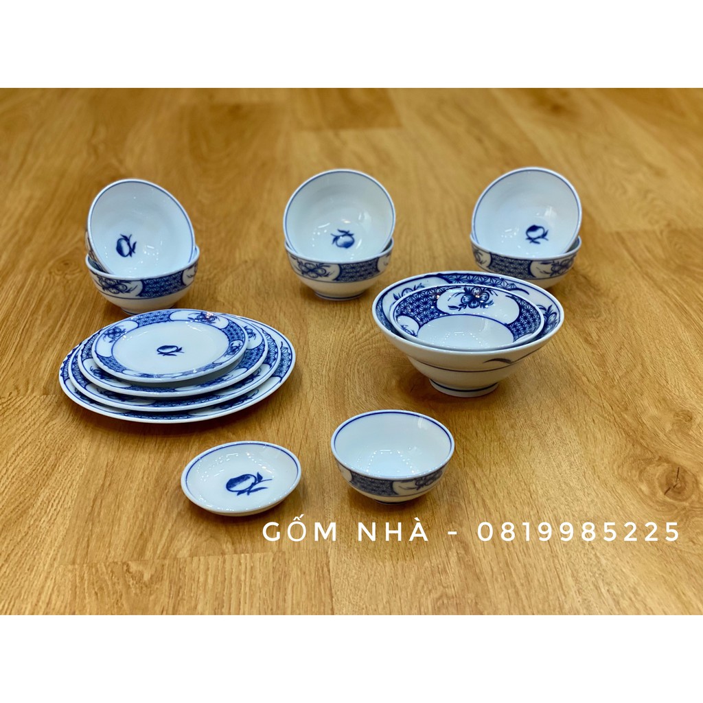 Set Bát Đĩa Sứ Thờ Cúng Bộ Chén Dĩa Bát Tràng