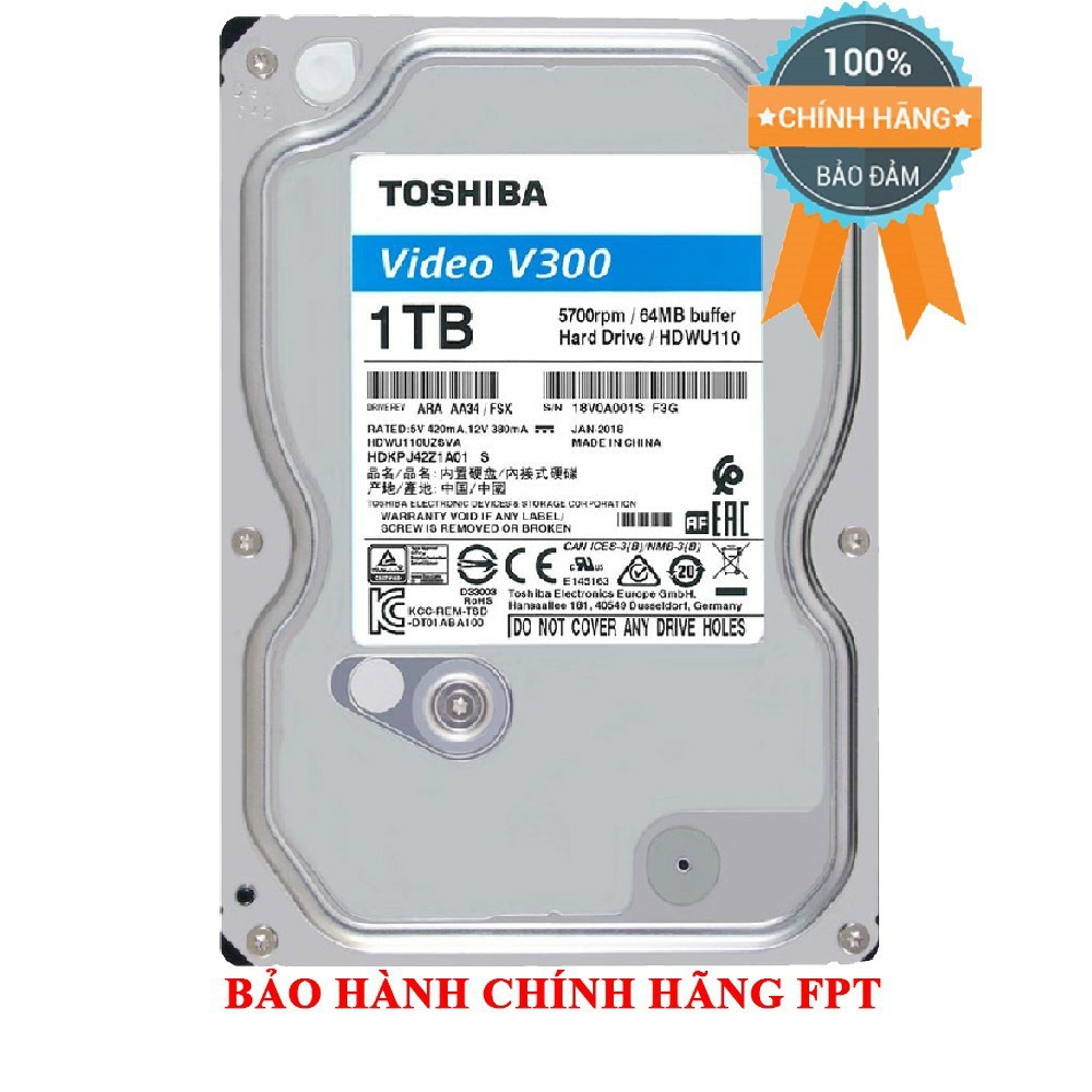 Ổ Cứng TOSHIBA 1TB chính hãng BH FPT chuyên Camera, máy tính | WebRaoVat - webraovat.net.vn