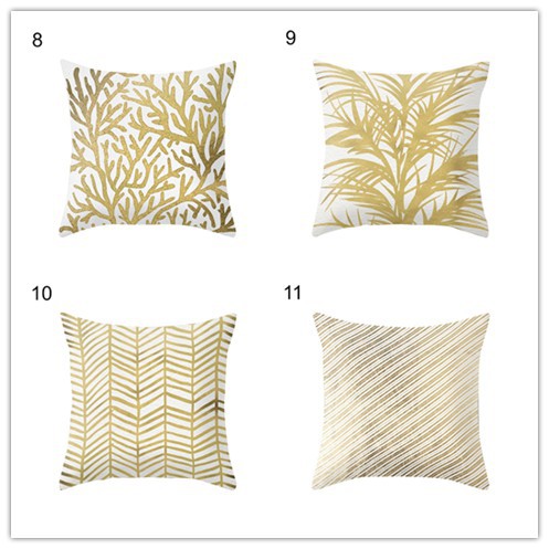Vỏ gối họa tiết tông vàng sang trọng cho ghế sofa
