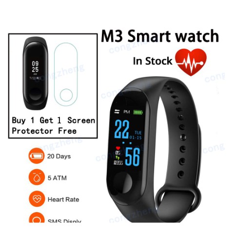 Đồng Hồ Thông Minh Đa Năng Theo Dõi Tình Trạng Sức Khỏe m3plus ip67
