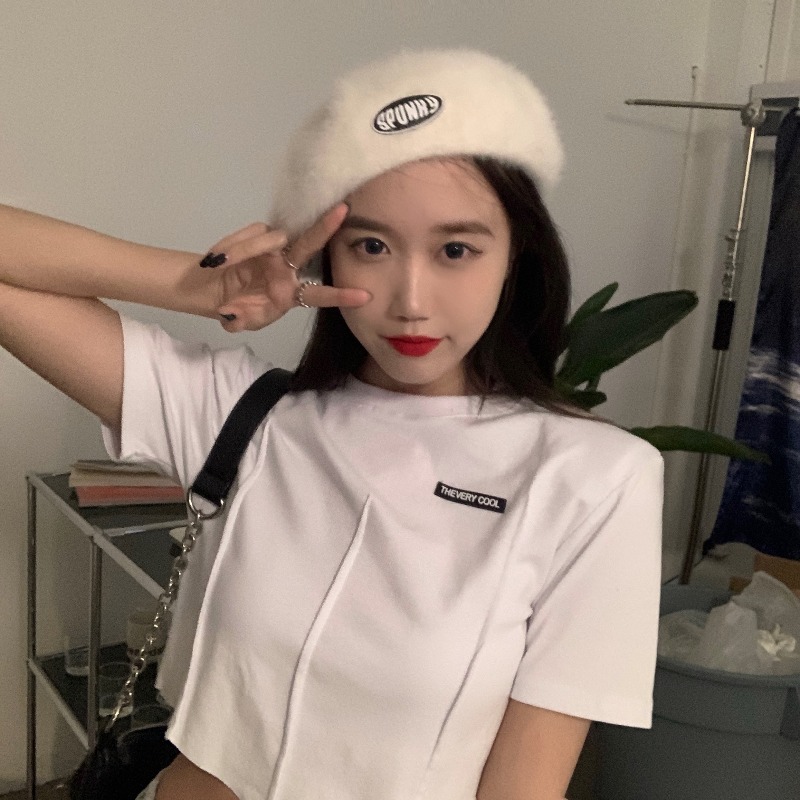 Áo thun croptop tay ngắn kiểu Hàn trẻ trung quyến rũ dành cho phái nữ