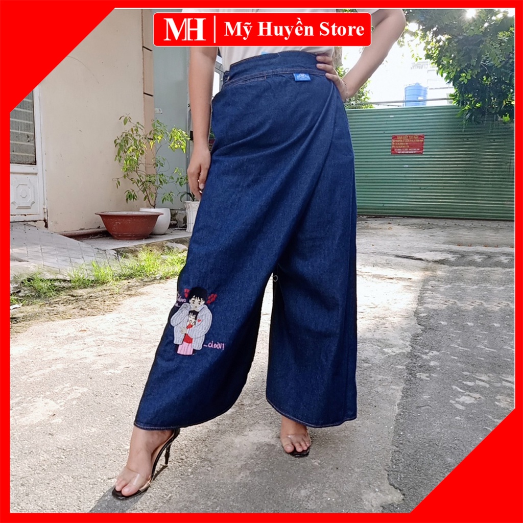 Váy Quần Chống Nắng Jean Chất Liệu Cotton Dày Và Mềm Thêu Họa Tiết Tình Yêu Món Quà Ý Nghĩa Dành Tặng Người Thương