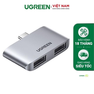 Đầu chuyển đổi USB type C sang 2 cổng USB3.0 UGREEN CM412 10912