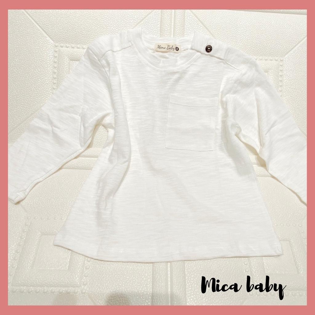 Áo phông dài tay thu đông cho bé trai, bé gái QA46 Mica Baby vải cotton xước mềm từ 8-18 kg