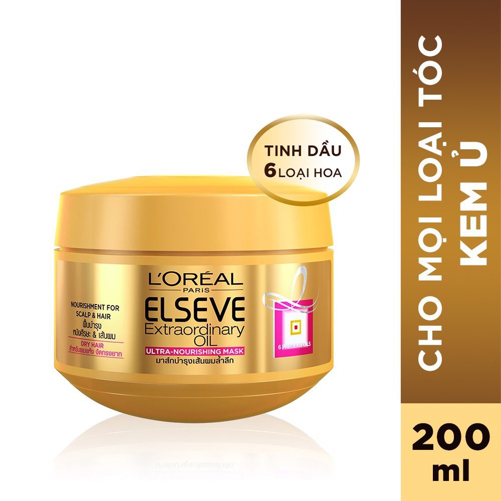 Kem ủ tóc chiết xuất tinh dầu hoa tự nhiên LOreal Paris Elseve Extraordinary Oil Ultra Nourishing 200ml